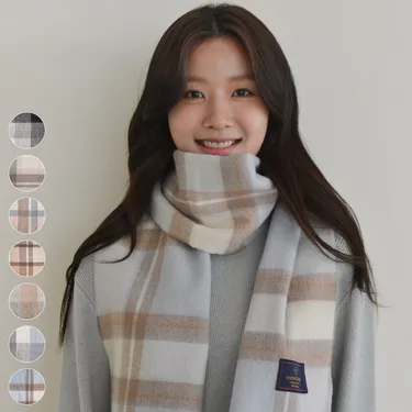 따뜻한 울 체크 머플러 여자 남자 친구 목도리 겨울 연말 생일 커플 선물 7컬러 택1