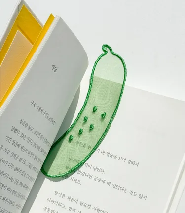 오이 자수 책갈피